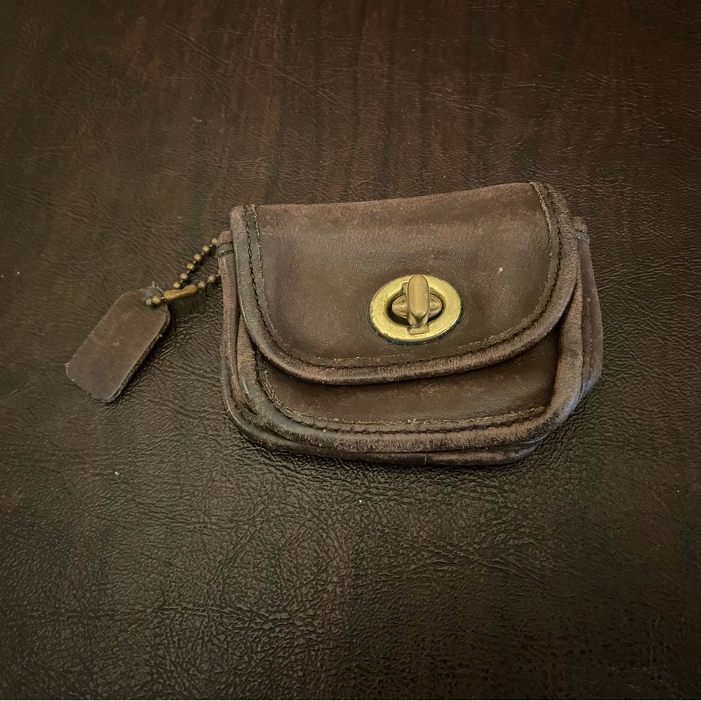 Coach Vintage Brown Leather Coin Purse